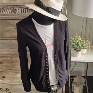 Zenanna outfitters snap cardigan - black - medium